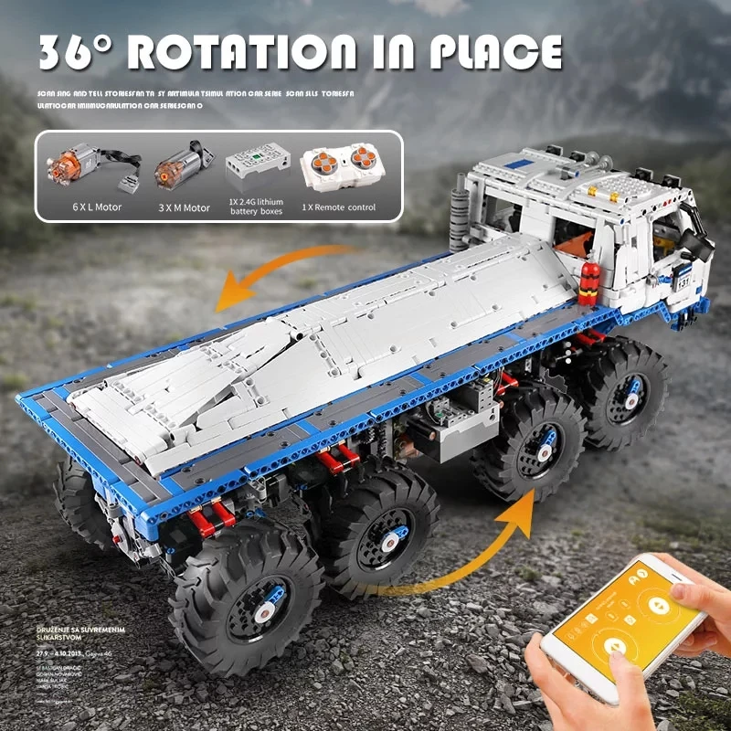 

MOULD KING MOC High-Tech The Arakawa Tow off-road Truck TATRA 813 8x8 model Building Blocks Brick kids DIY Toys Christmas gifts