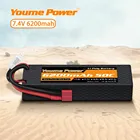 Твердый чехол Youme Lipo Battery 2S 7,4 V 6200mah TRX EC3 T для Traxxas 110 18 багги автомобиль Грузовик Лодка FPV Дрон самолет радиоуправляемые детали 50C