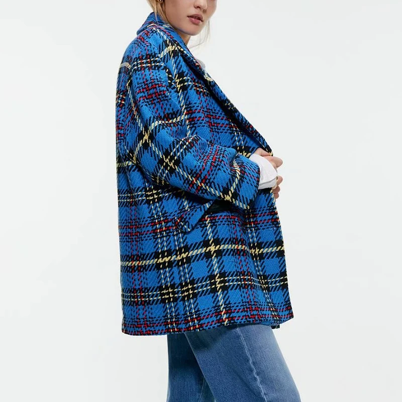 JuneLove женские зимние шерстяные теплые куртки пальто винтажные двубортные Женские