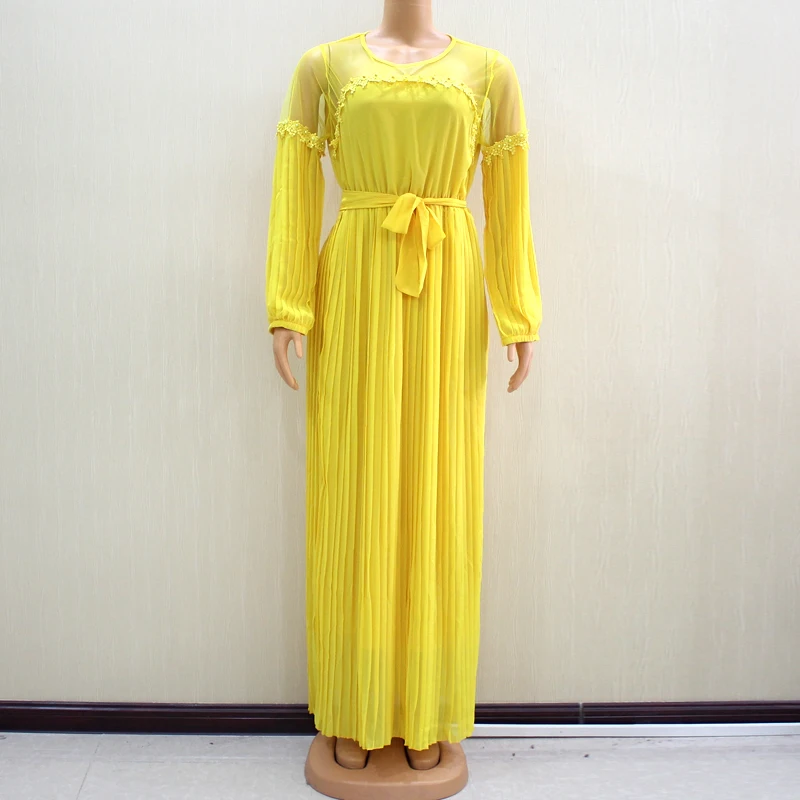 2019 чудесное красивое Африканское Дашики женское платье желтое жемчужное