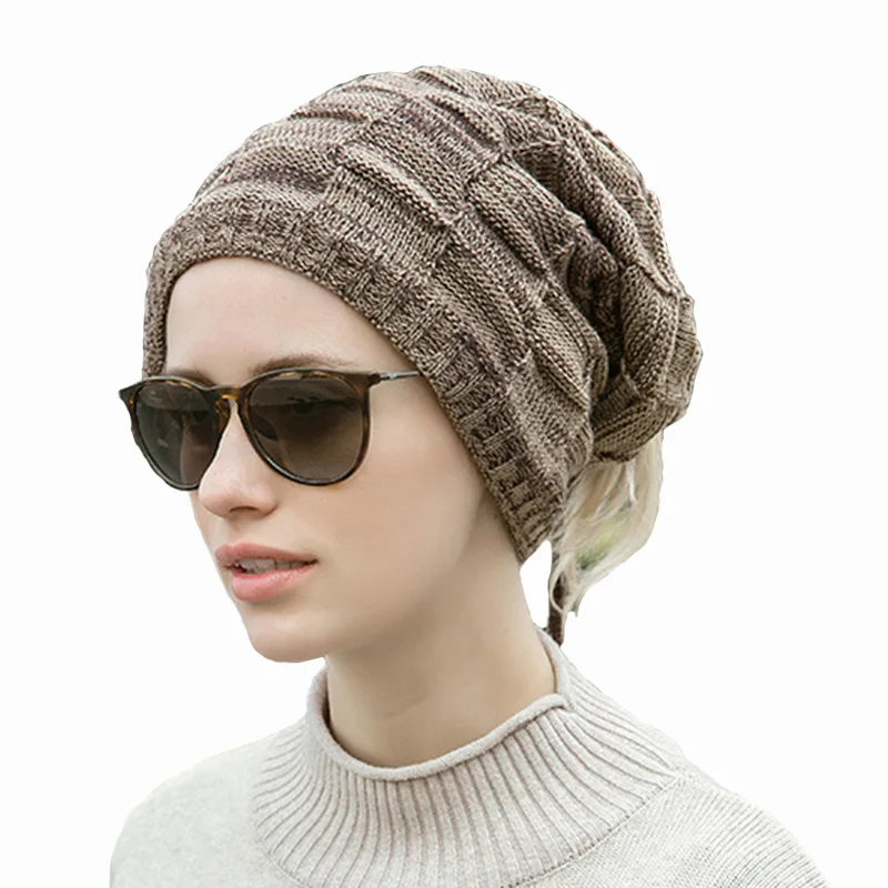 Зимние облегающие шапки для женщин и мужчин вязаные теплые мягкие
