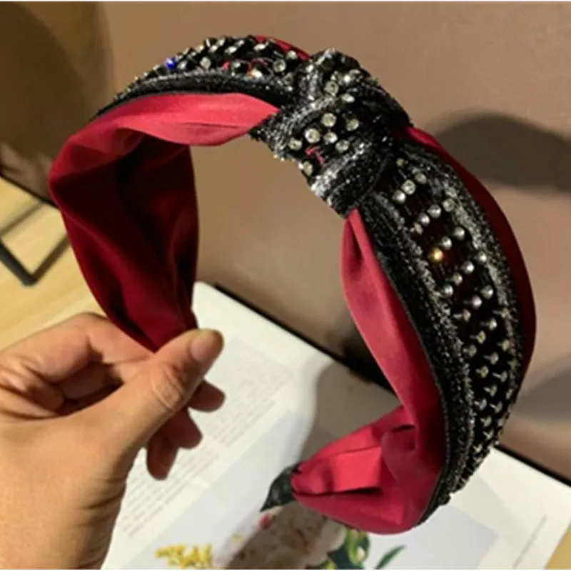 

Для женщин повязка на голову, новые аксессуары для волос повязки на голову с бантом кристаллы взрослых умывания лица повязка на голову, повя...