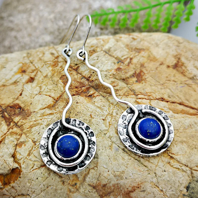 Винтажные металлические гибкие длинные серьги ручной работы для женщин