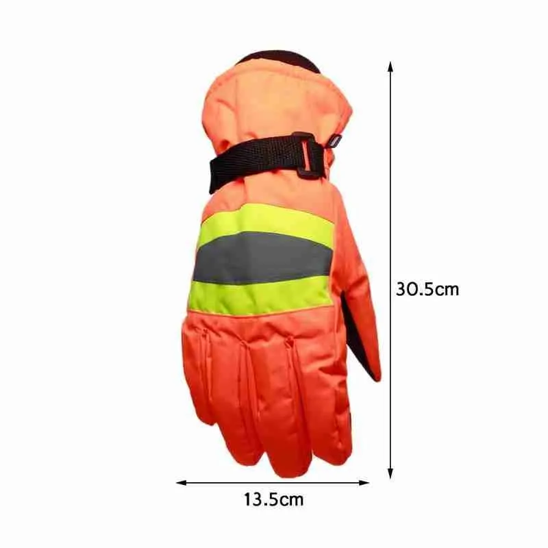 

1 Pair Warm Hot Gloves Finger Thermal Non Slip Ski Gloves Winter Reflective Worker Snowboard Outdoor Thicken Sanitation Mit O7F4