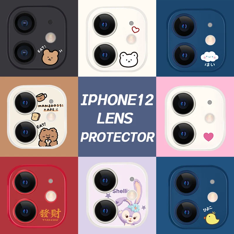 

Cute Lovely Camera Lens Protector For iPhone 12 Pro Max Protective Glass Film For iPhone 12 Pro Anime Tempered Kawaii Girl Women