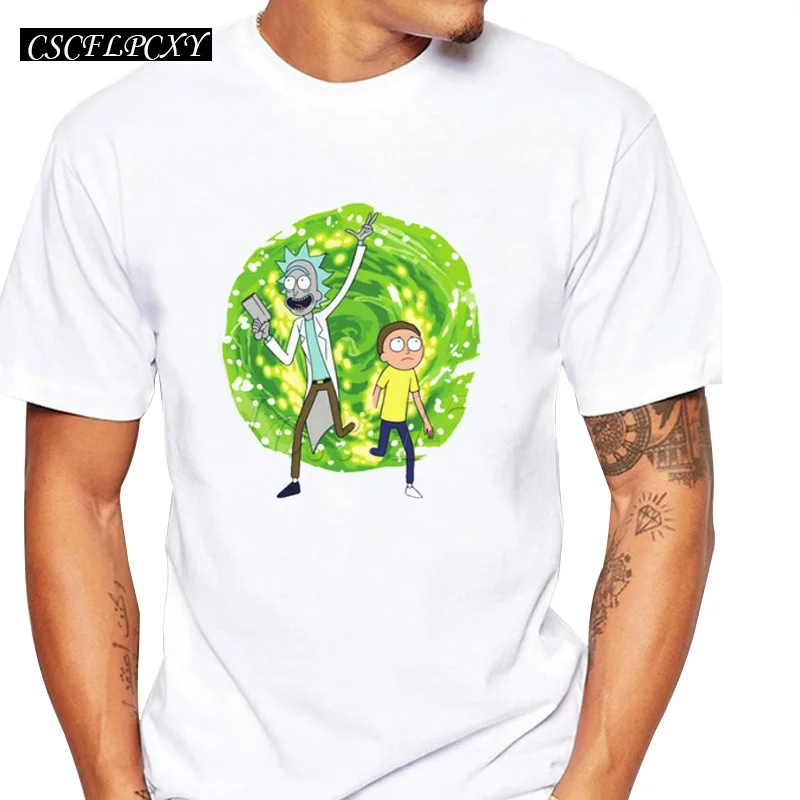 Wubba Lubba Dub Мужская футболка с мультяшным принтом короткий рукав Повседневные