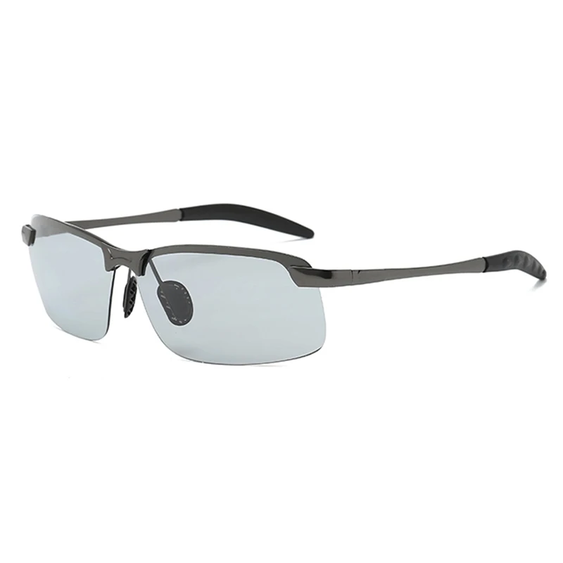 Солнцезащитные очки Мужские поляризационные прямоугольные полуочки без оправы
