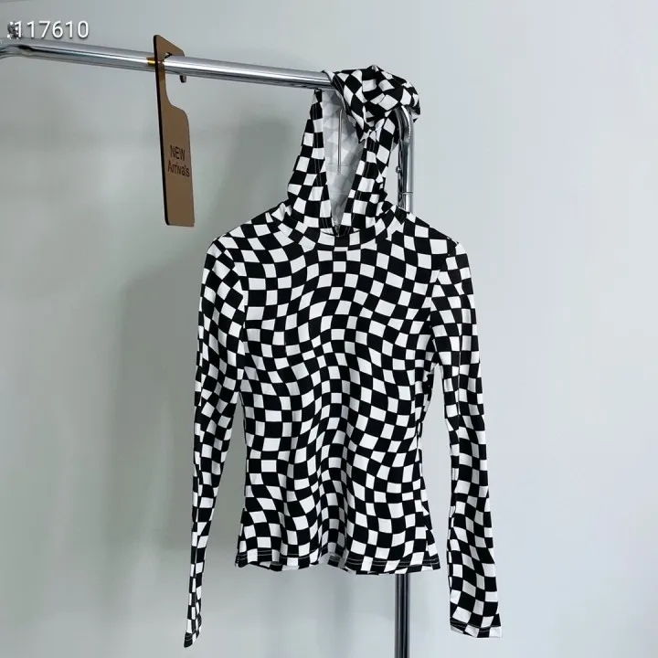 

2021 Yes Plaid Full Pullovers Hoodies Women Fashion Tops Women Fashion Long Sleeve Streetwear Women Hoodie