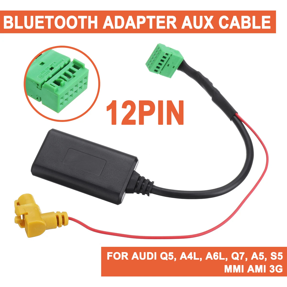 Для Audi Q5 A4L A6L Q7 A5 S5 12 Pin автомобильный беспроводной MMI AMI 3g bluetooth AUX кабель адаптер
