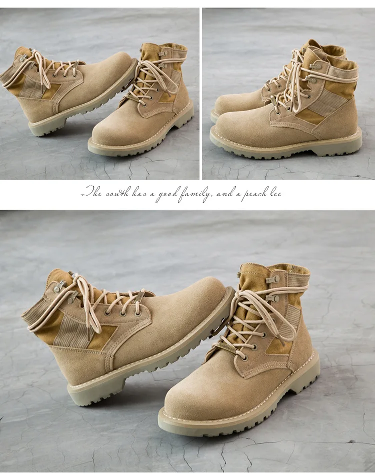 LAKESHI Brand Men Boots Fashion Motocycle Boots Men Shoes Winter Military Boots Male Autumn Winter Leather Desert Male Boots