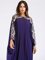 2021 muslim dubai bat sleeve robe plus size appliques dress for women
