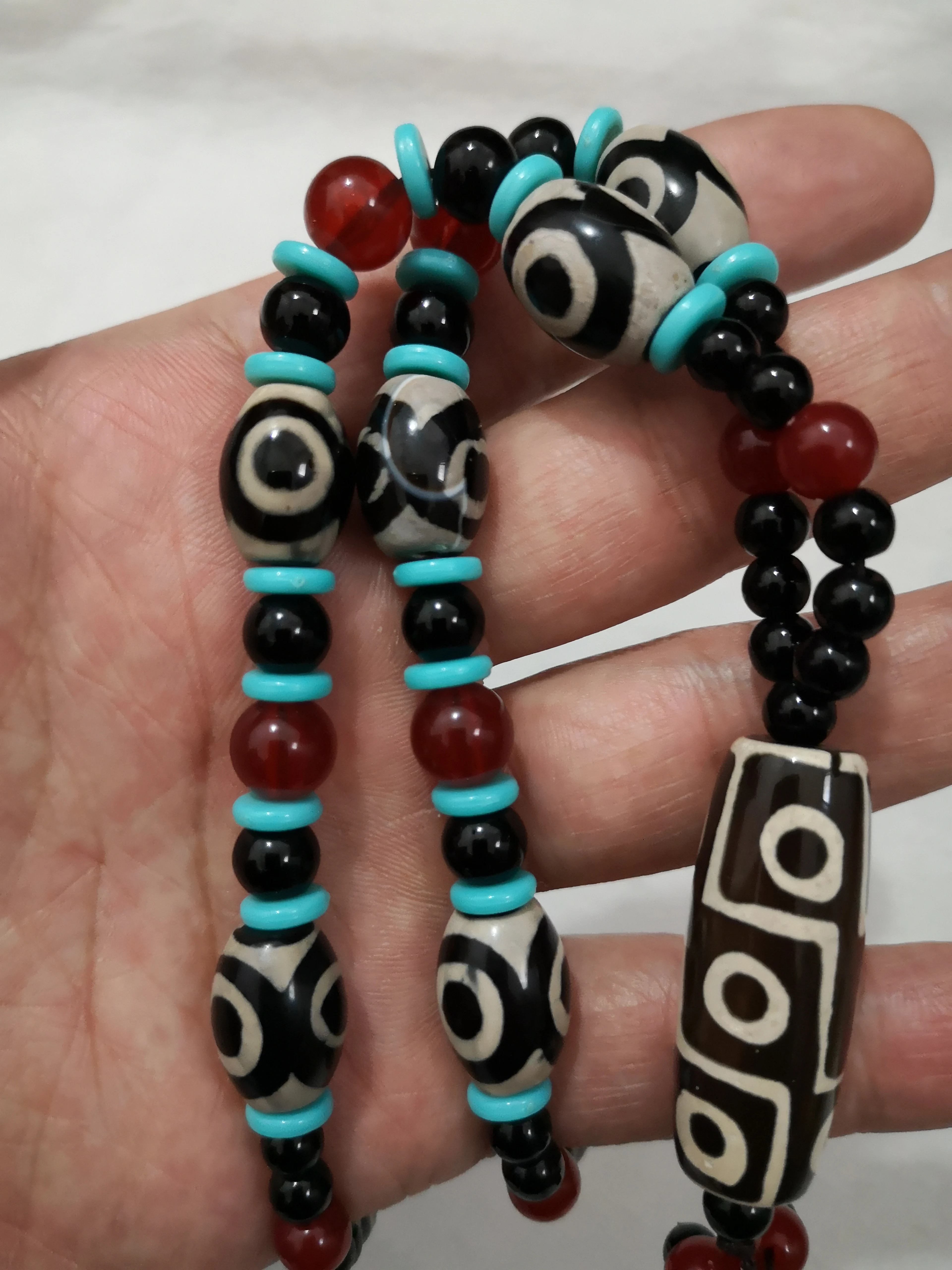 Четкие китайские тибетские Молитвенные бусины Myra из старого агата 9 глаз