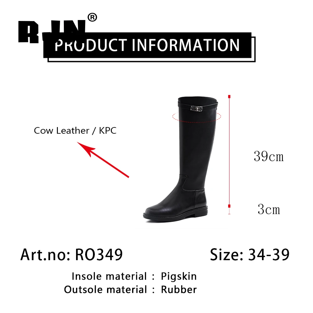 

RJN New Casual Knee-high Boots High Quality Breathable Cow Leather Chelsea Boots Stylish Platform Shoes Women RO349