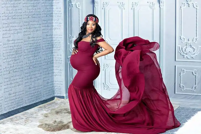 Тонкие песочные платья для беременных реквизит фотосъемки шифоновое платье