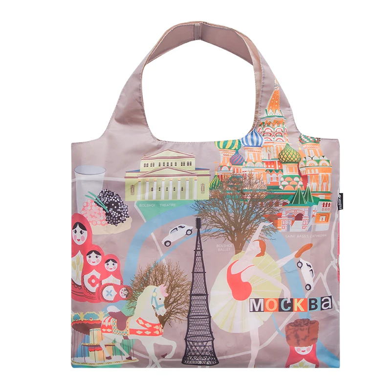 Легкая полиэфирная водонепроницаемая складная сумка для покупок портативная