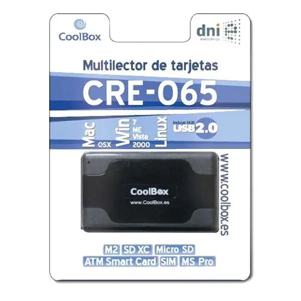 Считыватель смарт карт CoolBox CRE 065 USB 2 0 черный|Картридеры| |