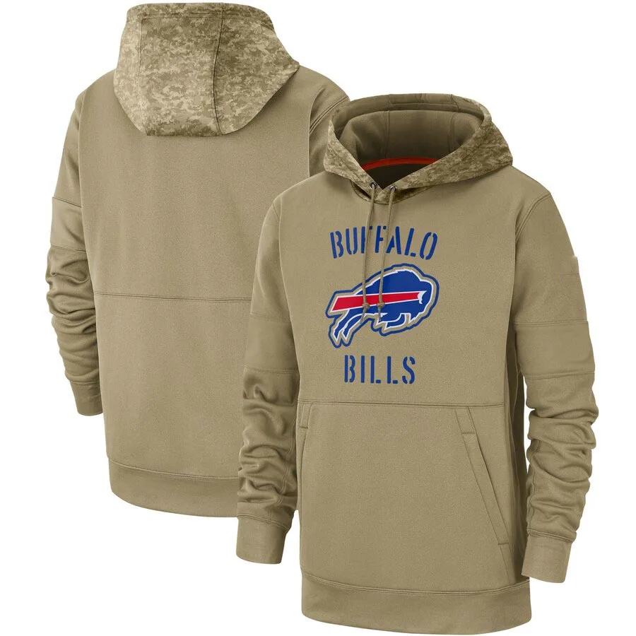 

Buffalo Salute to Service Bills Men Tan Sideline Therma Pullover Hoodie