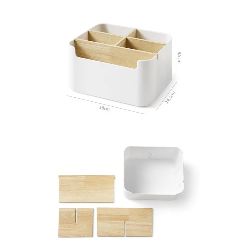 Столешница пластиковая коробка для хранения с деревянной перегородкой