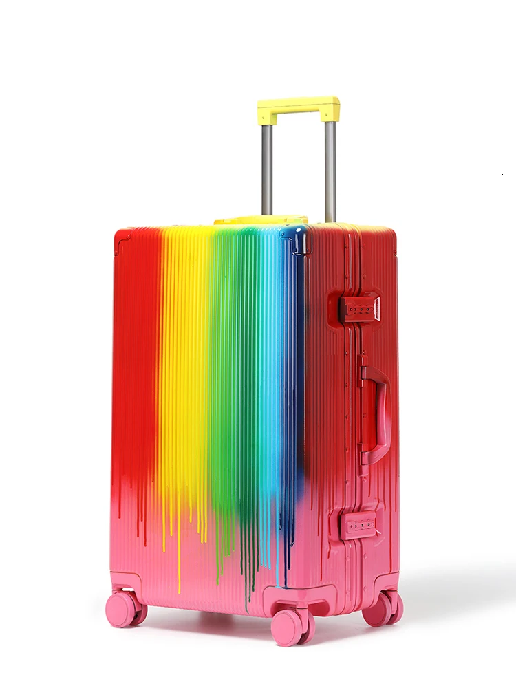 Личность багажник чемодан Подарочный автограф Алюминий каркас выдвижной ручкой