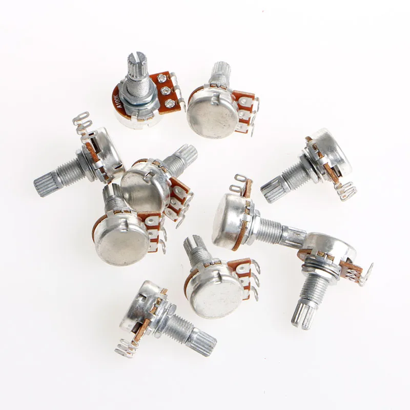 

A100K Potentiometer Splined Pot Electric Guitar Bass Effect Amp Tone Volume 15mm Shaft Parts Guitar Part Accessories
