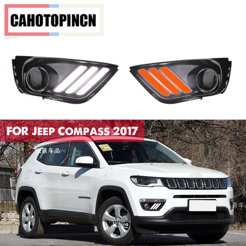 Для Jeep Compass 2016 2017 поворот желтый сигнал реле 12V Авто-Стайлинг светодиодный DRL