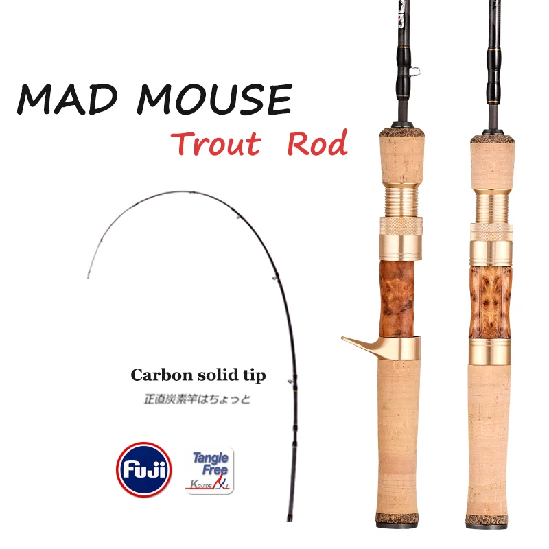 Бесплатная Доставка! MADMOUSE полные части Fuji удочка для форели 1 42 м/1 68 м портативная