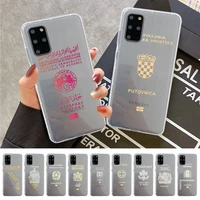 fashion passport phone case for samsung a 10 20 30 50s 70 51 52 71 4g 12 31 21 31 s 20 21 plus ultra