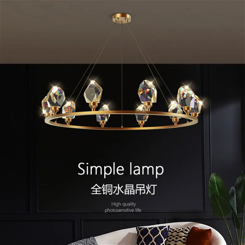 Роскошный подвесной светильник из меди для гостиной креативная Потолочная