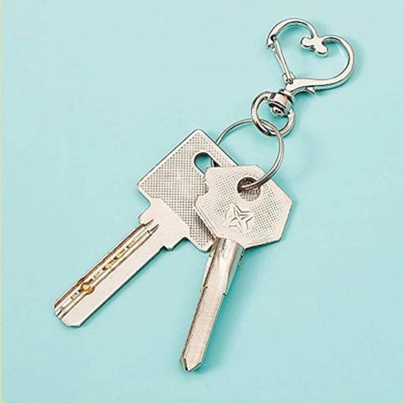 

Heart Shape Lobster Claw Clasp 60 Pcs Swivel Keychain Pendant Push Gate Snap Hook Durable Alloy Jewelry Craft for Jeans