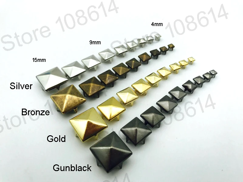 100 шт DIY пирамиды заклепки gun metal 4 коготь ногти для одежды шпильки с когтями для одежды cooper materail площади заклепки квадрат