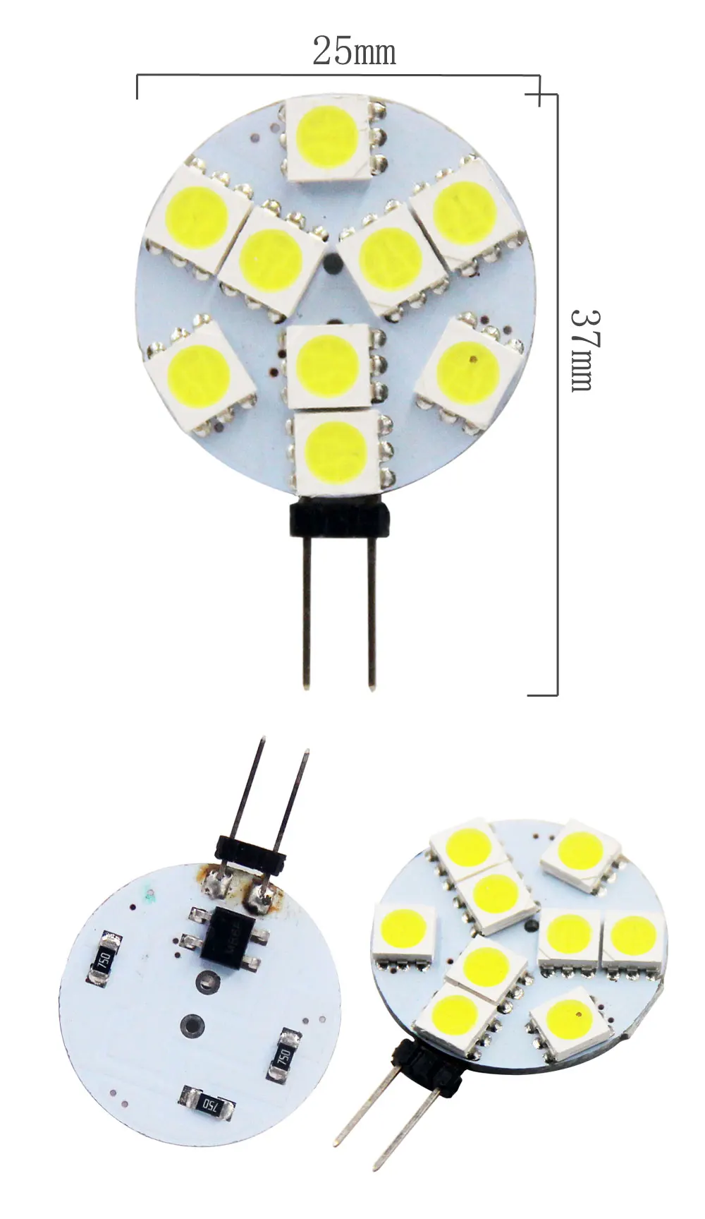 Для детей возрастом от 1 до W 5W G4 светодиодный 5050 SMD 180 градусов белый для морского отдыха светодиодное освещение RV лампы AC/DC 12V 6/9/12/24 светодиодный s
