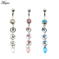 miqiao 1 pcs piercing jewelry stainless steel 3 color belly button ring tassel belly button button explosion