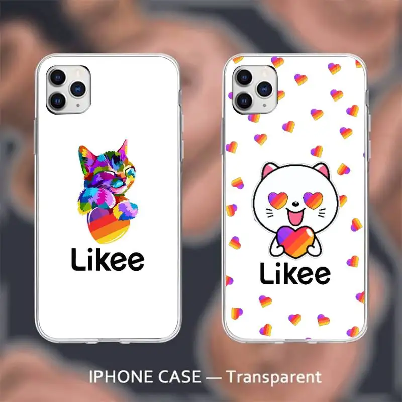 

likee Phone Case Transparent for iPhone 6 7 8 11 12 s mini pro X XS XR MAX Plus cover funda shell
