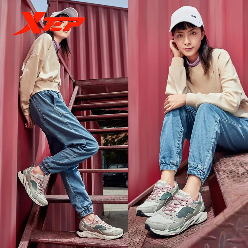 Женская Повседневная обувь Xtep белые массивные кроссовки на осень и зиму