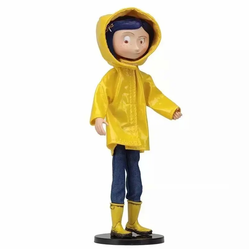 18cm coraline the secret door coraline y la puerta secreta raincoat take off action figure toys doll christmas gift free global shipping