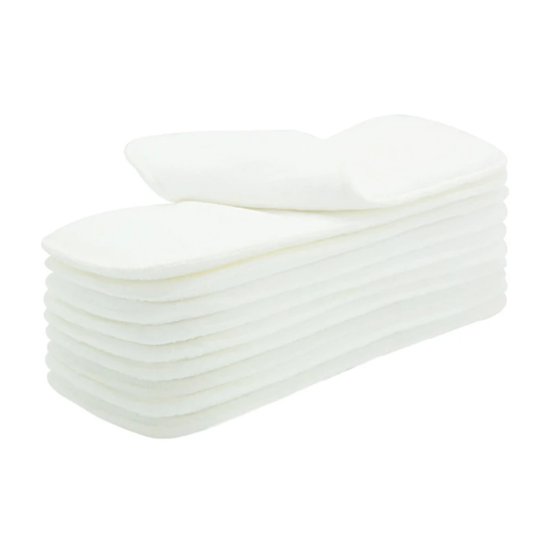 

10pcs 3 Layers Microfiber Cloth Diaper Inserts Reusable Super Absorbent Breathable Liner Nappy for Baby Diapers