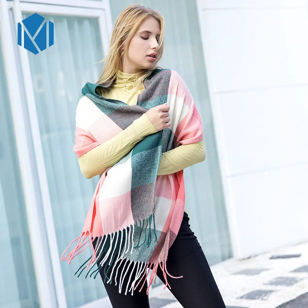 190 см заказной осенне зимний шарф с кисточками женские кашемировые длинные шарфы