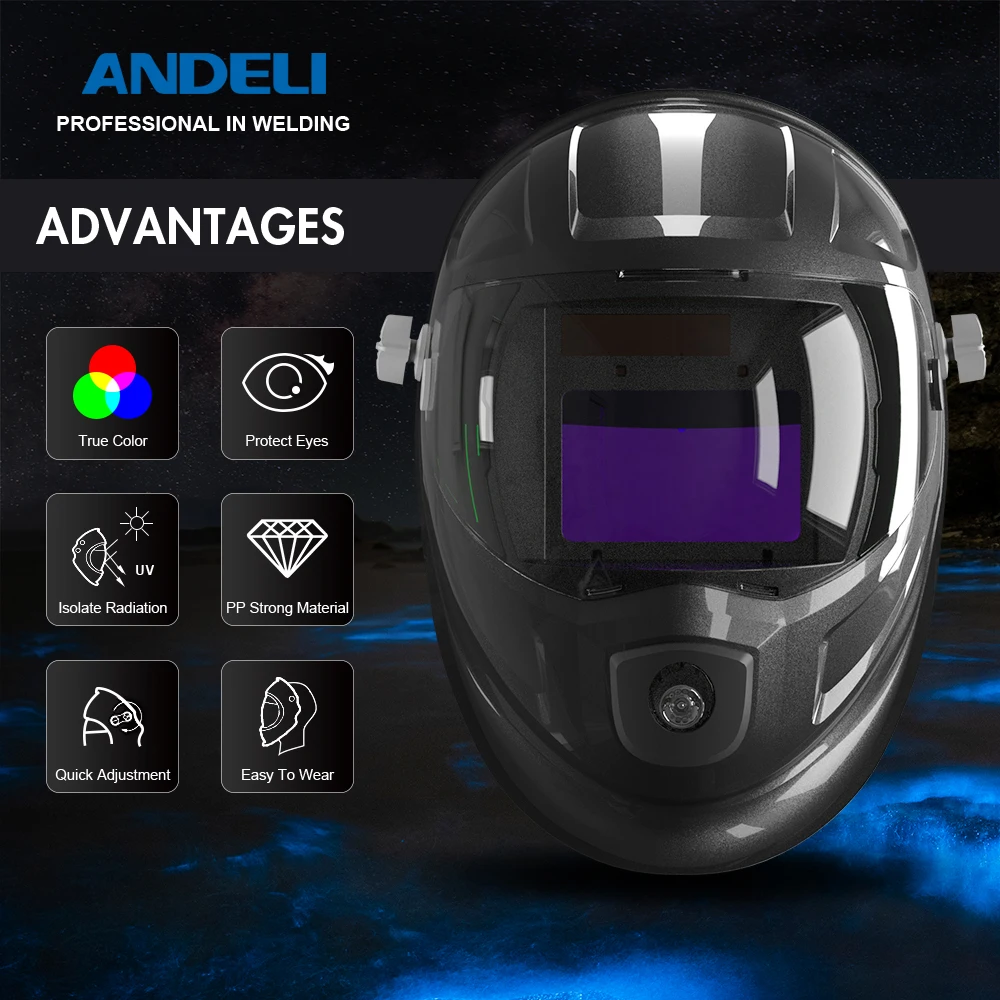 ANDELI DIN16 ADL-MA900VL-E Automatic Darkening MIG TIG MAG Welding Mask/Welding Helmet for Welding Machine