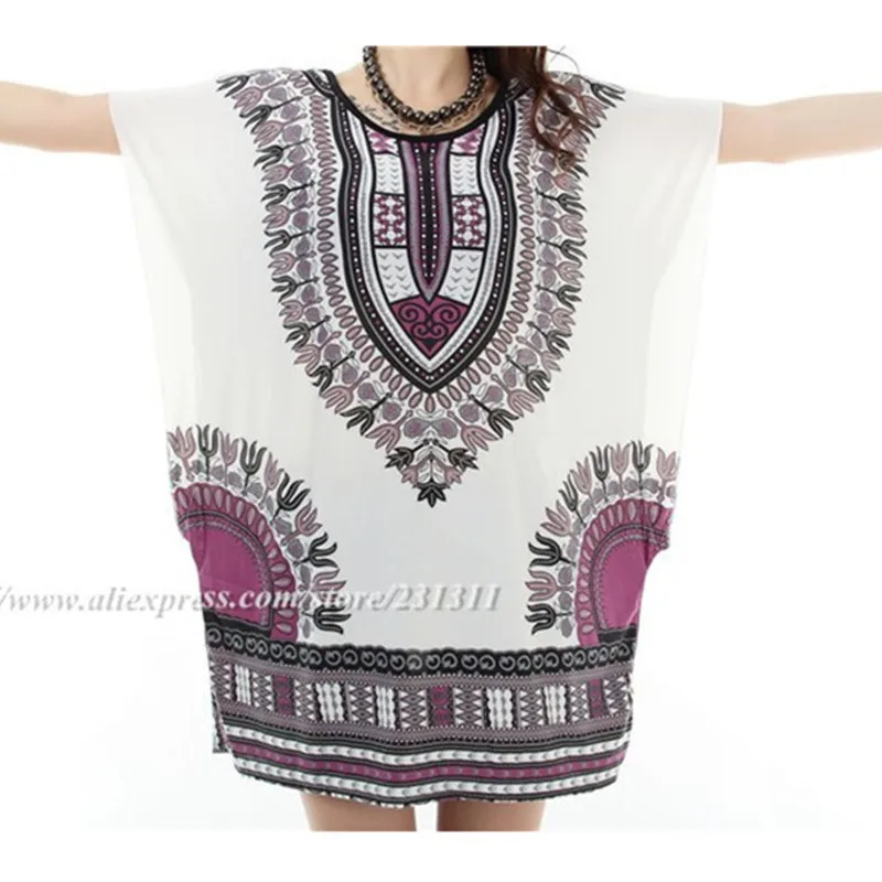 Африканские платья для женщин летние цветочные свободные с коротким рукавом