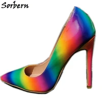 sorbern rainbow women pump shoes high heel pointed toe ladies heels ol shoes for women heels luxury shoes women designers
