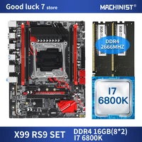 x99 motherboard lga 2011 3 set kit with intel core i7 6800k processor ddr4 16gb28gb 2666mhz ram memory m atx x99 rs9