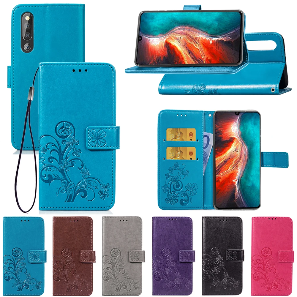 Чехол книжка из искусственной кожи с четырехлистным клевером для Huawei Nova 5i Mate 30 Lite