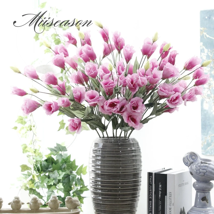 Для свадьбы Искусственные цветы 7 голов Эустома шелковые искусственные