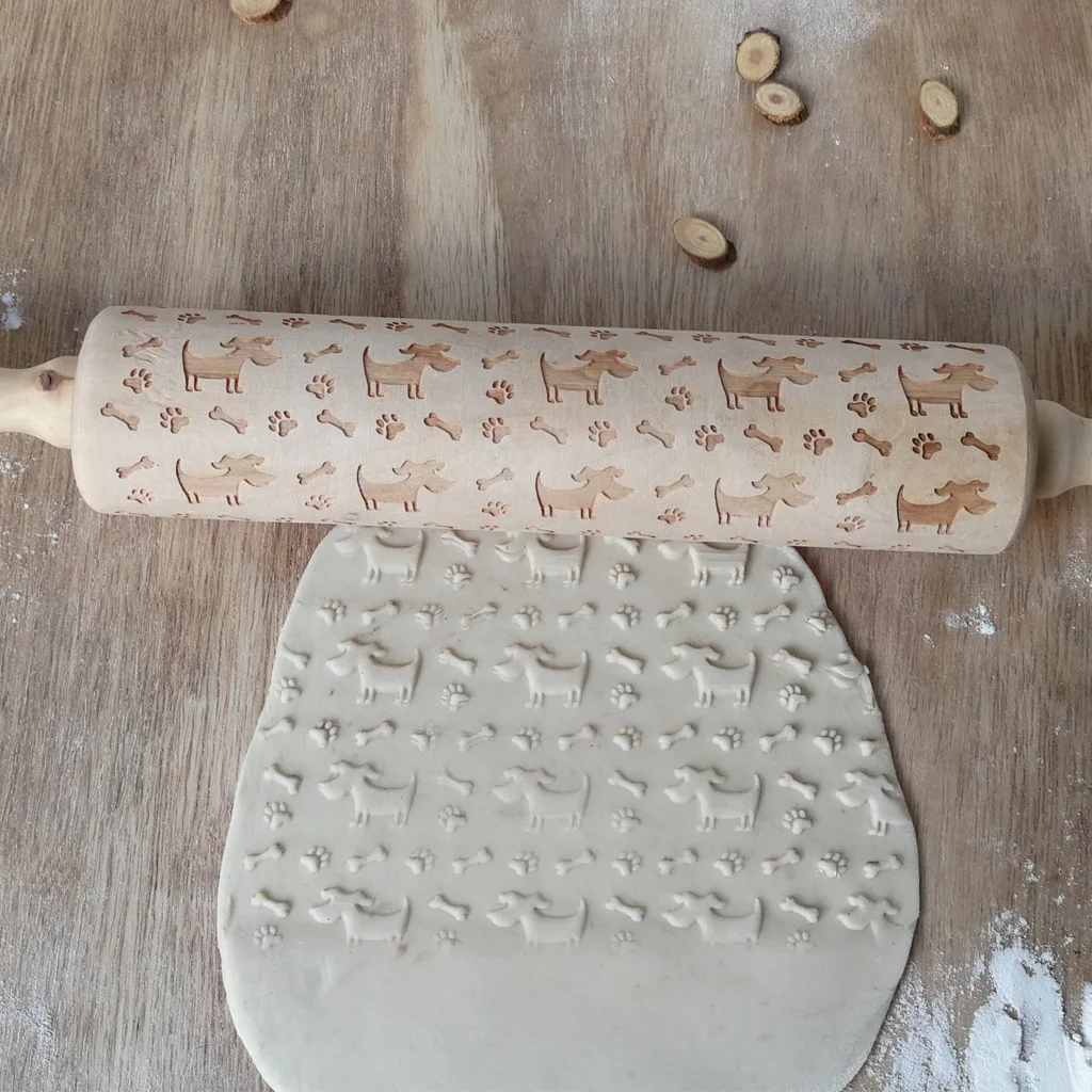 Шероховатый ролик с узором собаки валка для готовки печенья инструменты выпечки