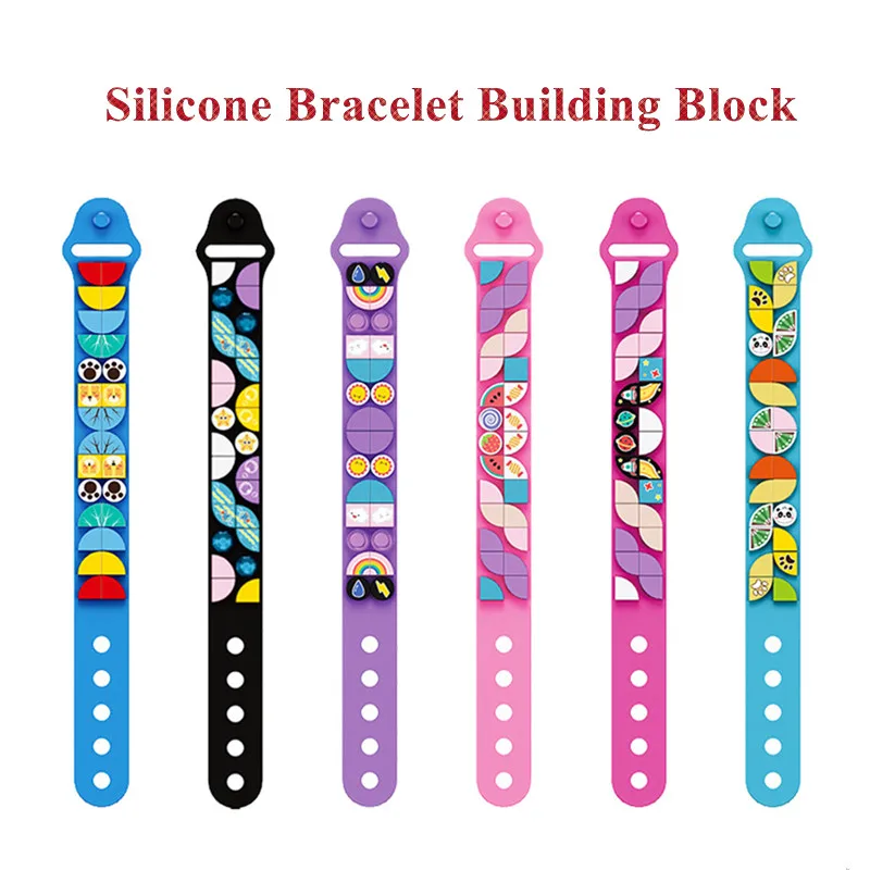

DIY Building Block Toy Animal Sugar Meteorological Knowledge Marine silicone wristband creative cartoon bracelet Children's Gift