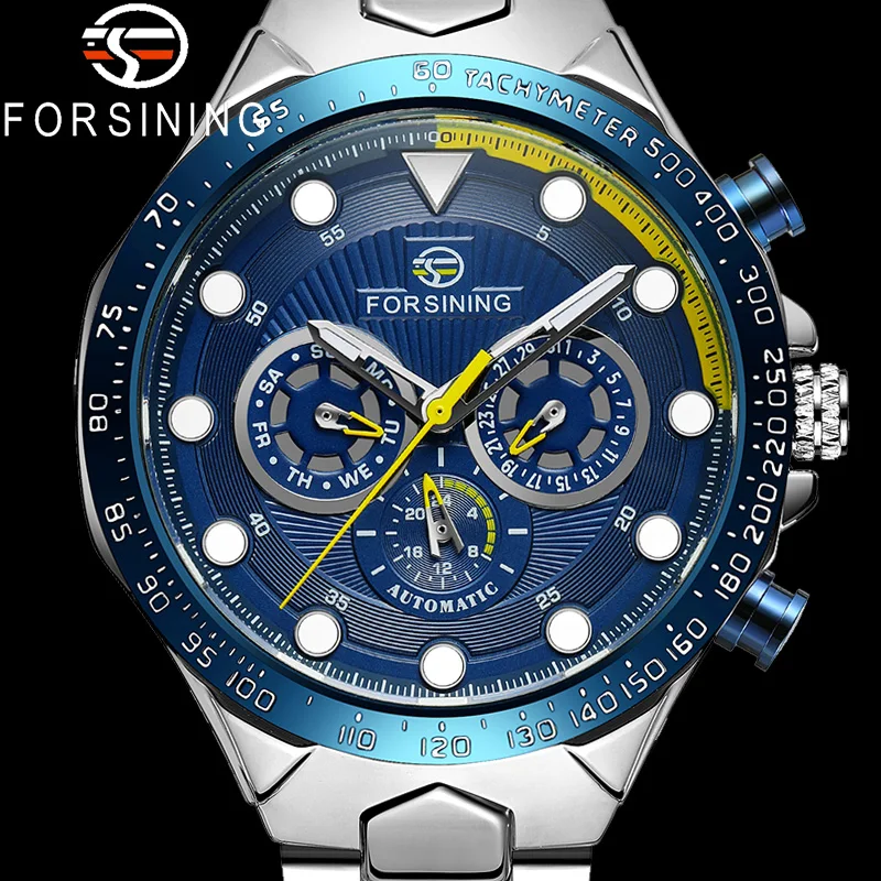 FORSINING Stainless Steel Men Wristwatch Automatic Mechanical Military Sport Male Clock Top Brand Luxury Classic Man Watch 6911 | Наручные