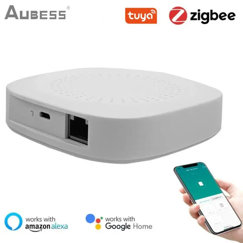 

Aubess Tuya Zigbee Bridge Smart Gateway Hub Home Zigbee Remote Control Zigbee Devices Via Smart Life APP Works With Alexa