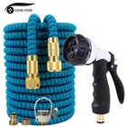 Шланг садовый высокого давления, раздвижной водяной пистолет-распылитель для полива, пластиковых труб