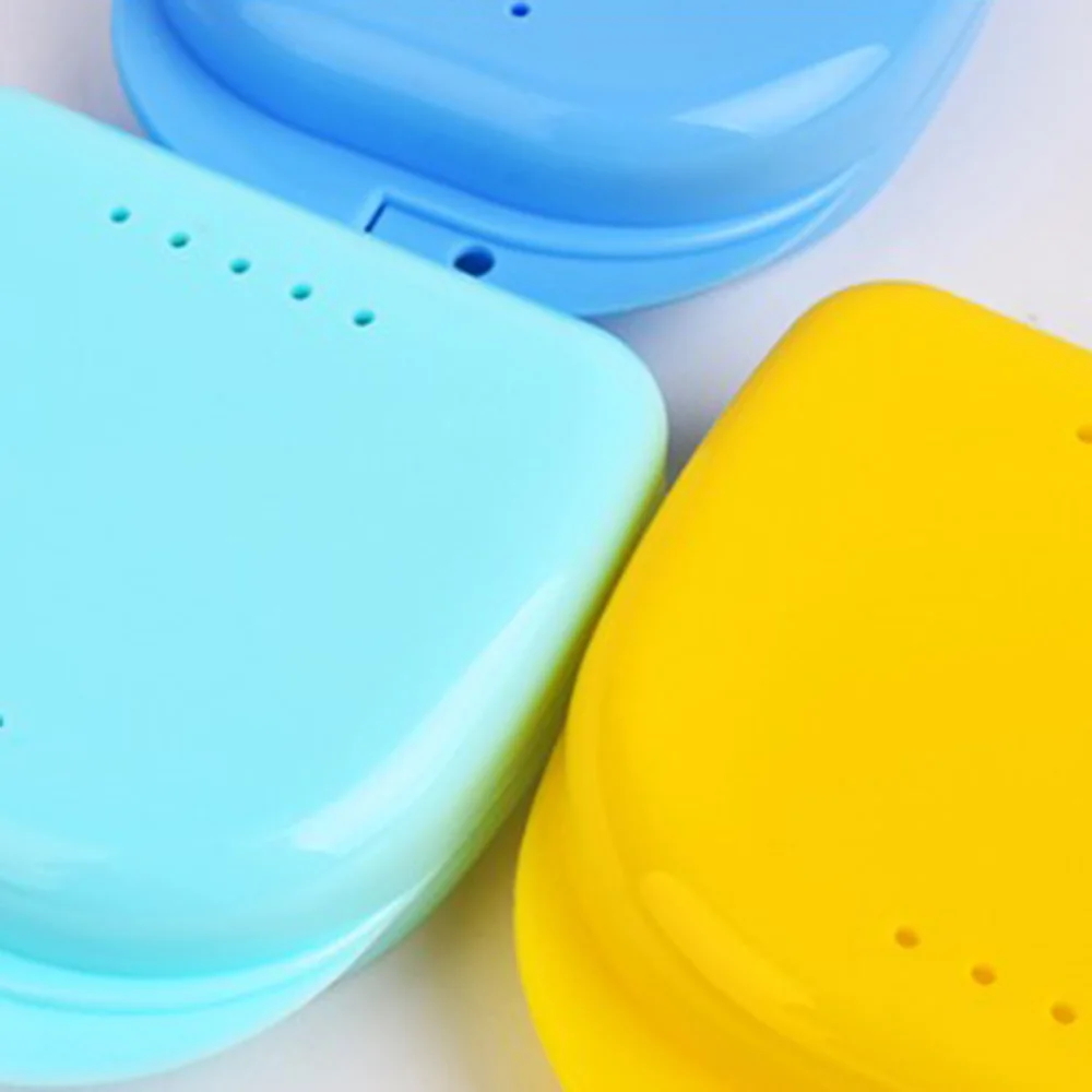 

2x/Set Denture box Dental Orthodontic Retainer Denture Storage Box Case Mouthguard Container