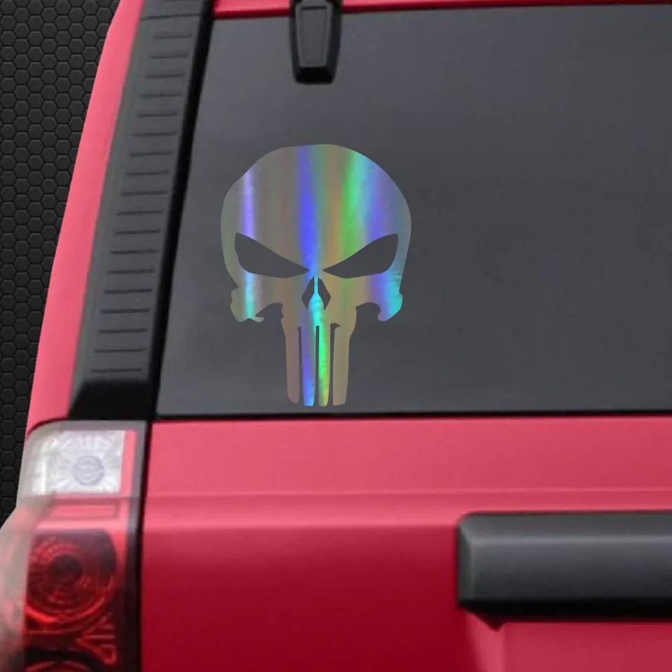 14*9.5cm Cool Skull Punisher Car Sticker Bumper Stickers and Decals Styling Decoration Door Body Window Vinyl | Автомобили и